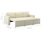 vidaXL Sofá cama modular de 3 plazas cuero sintético color crema vidaXL Sofá cama modular de 3 plazas cuero sintético color crema