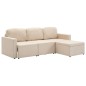 vidaXL Sofá cama modular de 3 plazas tela color crema vidaXL Sofá cama modular de 3 plazas tela color crema