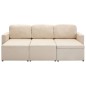 vidaXL Sofá cama modular de 3 plazas tela color crema vidaXL Sofá cama modular de 3 plazas tela color crema