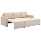 vidaXL Sofá cama modular de 3 plazas tela color crema vidaXL Sofá cama modular de 3 plazas tela color crema
