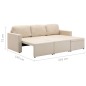 vidaXL Sofá cama modular de 3 plazas tela color crema vidaXL Sofá cama modular de 3 plazas tela color crema