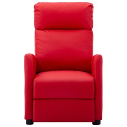 vidaXL Sillón de masaje de cuero sintético rojo 