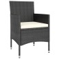 vidaXL Juego de silla de jardín y taburete 4 piezas ratán PE negro vidaXL Juego de silla de jardín y taburete 4 piezas ratán PE negro