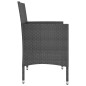 vidaXL Juego de silla de jardín y taburete 4 piezas ratán PE negro vidaXL Juego de silla de jardín y taburete 4 piezas ratán PE negro