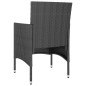 vidaXL Juego de silla de jardín y taburete 4 piezas ratán PE negro vidaXL Juego de silla de jardín y taburete 4 piezas ratán PE negro