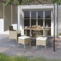 vidaXL Juego de silla de jardín y taburete 4 piezas ratán PE beige vidaXL Juego de silla de jardín y taburete 4 piezas ratán PE beige