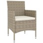 vidaXL Juego de silla de jardín y taburete 4 piezas ratán PE beige vidaXL Juego de silla de jardín y taburete 4 piezas ratán PE beige