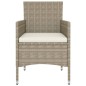 vidaXL Juego de silla de jardín y taburete 4 piezas ratán PE beige vidaXL Juego de silla de jardín y taburete 4 piezas ratán PE beige