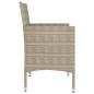 vidaXL Juego de silla de jardín y taburete 4 piezas ratán PE beige vidaXL Juego de silla de jardín y taburete 4 piezas ratán PE beige