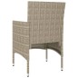 vidaXL Juego de silla de jardín y taburete 4 piezas ratán PE beige vidaXL Juego de silla de jardín y taburete 4 piezas ratán PE beige