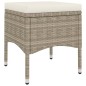 vidaXL Juego de silla de jardín y taburete 4 piezas ratán PE beige vidaXL Juego de silla de jardín y taburete 4 piezas ratán PE beige