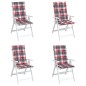 vidaXL Cojín silla jardín respaldo alto 4 uds cuadros rojo 120x50x3 cm vidaXL Cojín silla jardín respaldo alto 4 uds cuadros rojo 120x50x3 cm
