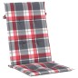 vidaXL Cojín silla jardín respaldo alto 4 uds cuadros rojo 120x50x3 cm vidaXL Cojín silla jardín respaldo alto 4 uds cuadros rojo 120x50x3 cm