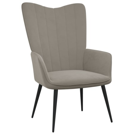 vidaXL Silla de relajación de terciopelo gris claro