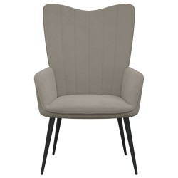 vidaXL Silla de relajación de terciopelo gris claro