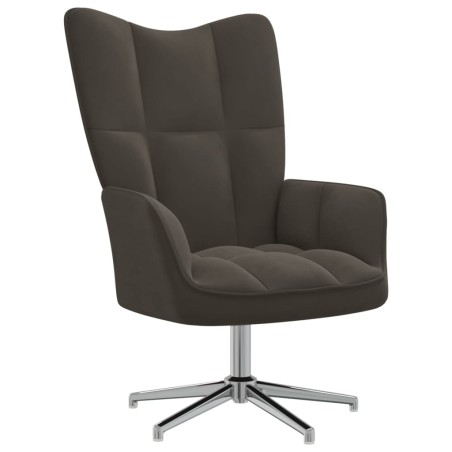 vidaXL Sillón de relax de terciopelo gris oscuro