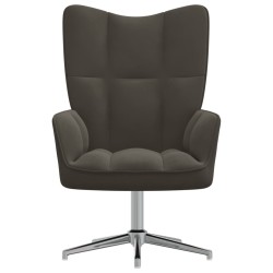 vidaXL Sillón de relax de terciopelo gris oscuro