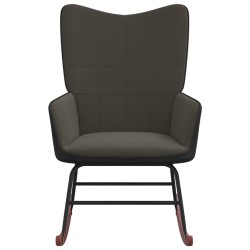 vidaXL Silla mecedora de terciopelo y PVC gris oscuro