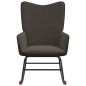 vidaXL Silla mecedora de terciopelo y PVC gris oscuro