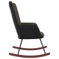 vidaXL Silla mecedora de terciopelo y PVC gris oscuro