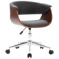vidaXL Silla de comedor giratoria de madera curvada y tela gris vidaXL Silla de comedor giratoria de madera curvada y tela gris
