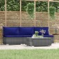 vidaXL Set de muebles de jardín 4 pzas y cojines ratán sintético gris vidaXL Set de muebles de jardín 4 pzas y cojines ratán sintético gris