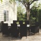 vidaXL Set comedor de jardín 9 piezas y cojines ratán sintético negro vidaXL Set comedor de jardín 9 piezas y cojines ratán sintético negro