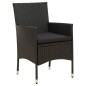 vidaXL Set comedor de jardín 9 piezas y cojines ratán sintético negro vidaXL Set comedor de jardín 9 piezas y cojines ratán sintético negro