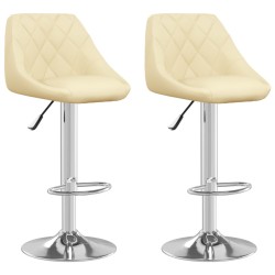 vidaXL Taburetes de cocina 2 unidades cuero sintético color crema