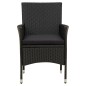 vidaXL Set comedor de jardín 9 piezas y cojines ratán sintético negro vidaXL Set comedor de jardín 9 piezas y cojines ratán sintético negro