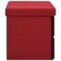 vidaXL Banco almacenaje plegable lino sintético rojo tinto 76x38x38 cm vidaXL Banco almacenaje plegable lino sintético rojo tinto 76x38x38 cm