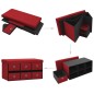 vidaXL Banco almacenaje plegable lino sintético rojo tinto 76x38x38 cm vidaXL Banco almacenaje plegable lino sintético rojo tinto 76x38x38 cm