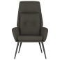 vidaXL Sillón de relax de piel de ante sintética gris oscuro