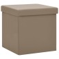vidaXL Taburetes de almacenaje plegables 2 uds capuchino PVC vidaXL Taburetes de almacenaje plegables 2 uds capuchino PVC