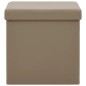 vidaXL Taburetes de almacenaje plegables 2 uds capuchino PVC vidaXL Taburetes de almacenaje plegables 2 uds capuchino PVC