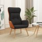 vidaXL Sillón de relax de tela y PVC negro vidaXL Sillón de relax de tela y PVC negro