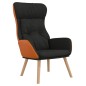 vidaXL Sillón de relax de tela y PVC negro vidaXL Sillón de relax de tela y PVC negro