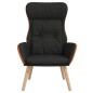 vidaXL Sillón de relax de tela y PVC negro vidaXL Sillón de relax de tela y PVC negro