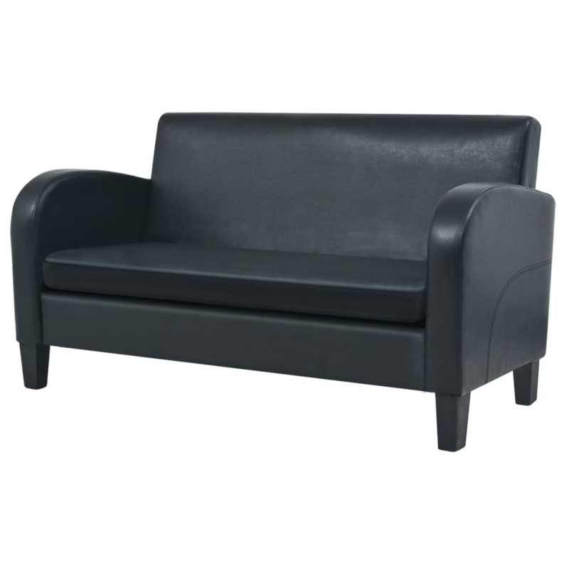 vidaXL Sofá 2 plazas cuero artificial negro vidaXL Sofá 2 plazas cuero artificial negro