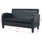 vidaXL Sofá 2 plazas cuero artificial negro vidaXL Sofá 2 plazas cuero artificial negro
