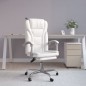 vidaXL Silla de oficina reclinable cuero sintético blanco vidaXL Silla de oficina reclinable cuero sintético blanco