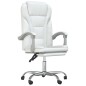 vidaXL Silla de oficina reclinable cuero sintético blanco vidaXL Silla de oficina reclinable cuero sintético blanco