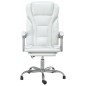 vidaXL Silla de oficina reclinable cuero sintético blanco vidaXL Silla de oficina reclinable cuero sintético blanco