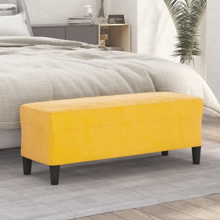 vidaXL Banco de terciopelo amarillo 100x35x41 cm