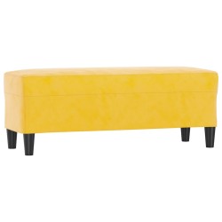 vidaXL Banco de terciopelo amarillo 100x35x41 cm