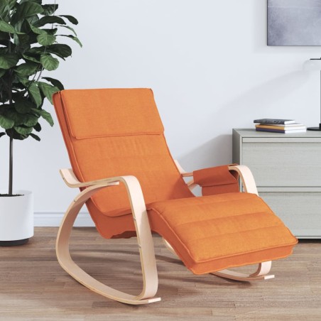 vidaXL Silla mecedora de tela amarillo oscuro