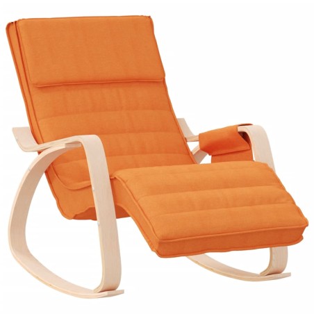 vidaXL Silla mecedora de tela amarillo oscuro