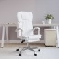 vidaXL Silla de oficina reclinable cuero sintético blanco vidaXL Silla de oficina reclinable cuero sintético blanco