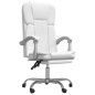 vidaXL Silla de oficina reclinable cuero sintético blanco vidaXL Silla de oficina reclinable cuero sintético blanco