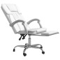 vidaXL Silla de oficina reclinable cuero sintético blanco vidaXL Silla de oficina reclinable cuero sintético blanco